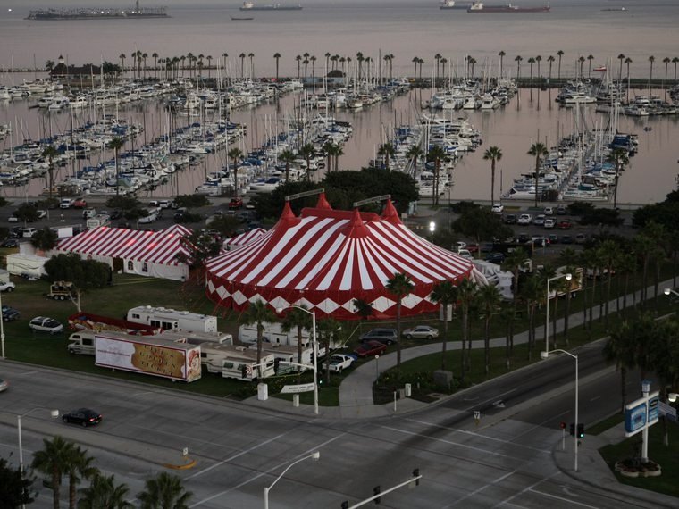 The big top for Life’s Golden Ticket Super Seminar, seen from above